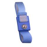 Wrist Strap Only, 4mm Snap, Adjustable, Single Wire, Conductive, Steel, Blue redirect to product page